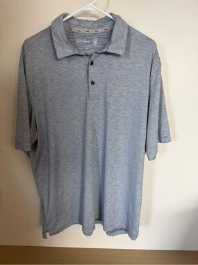 Walter Hagen Men's Light Blue Micro-Stripe Polo